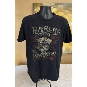 Vintage Harley Davidson 2 Sided Susquehanna Valley Harrisburg Pa Black Tee Sz L